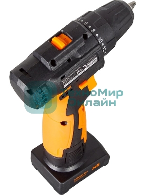 Дрель-шуруповерт аккумуляторная Вихрь ДА-24Л-2К/Б 72/14/24, Аккумуляторная, 24В, 2 АКБ, Кейс