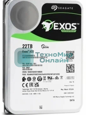 Жесткий диск Seagate HDD Exos X22 ST22000NM001E 22Tb 7200rpm SATA-III 512Mb 3.5