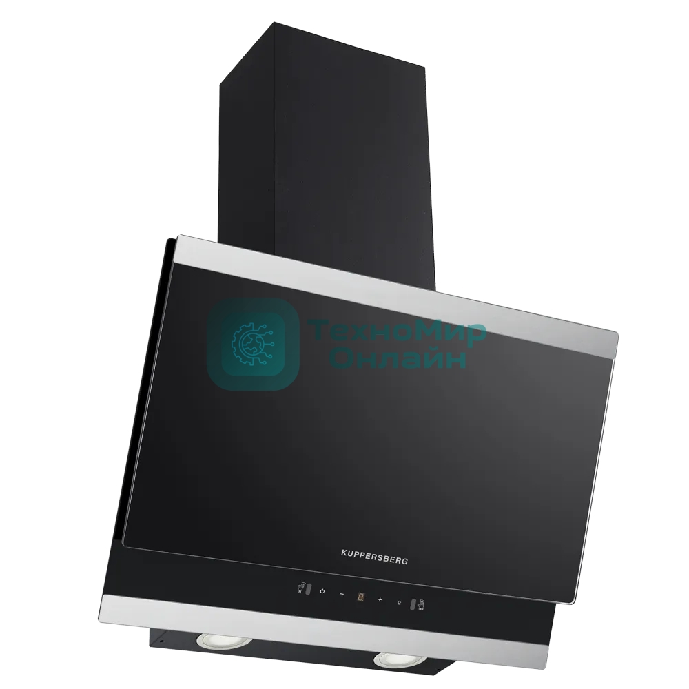 Вытяжка каминная Kuppersberg High-Tech F 603 Bx черно-серебристая, 59.5 см, 850 куб. м/ч, 53 дБ