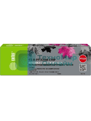 Картридж струйный Cactus CS-R-PFI320M-CHIP PFI-320M пурпурный (260мл) для Canon imagePROGRAF TM-200/200MFP/205/300/300MFP/305/250/255/350/355 с чипом