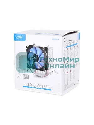 Кулер для процессора DEEPCOOL ICE EDGE MINI FS V2.0 синий, 80 мм, алюминий/медь, 2200 об/мин, 24.7 дБ, 3 pin, 100 Вт, 112 мм
