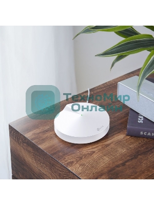 Маршрутизатор TP-Link TP-Link DECO M5(3-PACK) AC1300 Домашняя Wi-Fi система, чипсет Qualcomm, два диапазона (Dual-Band), поддержка стандартов 802.11ac/a/b/g/n, 717 МГц четырехъядерный процессор, Bluetooth 4.2, 2 гигабитных порта Ethernet, 1 порт USB Type-C, 4 встроенные антенны, 256QAM, MU-MIMO, HomeCare