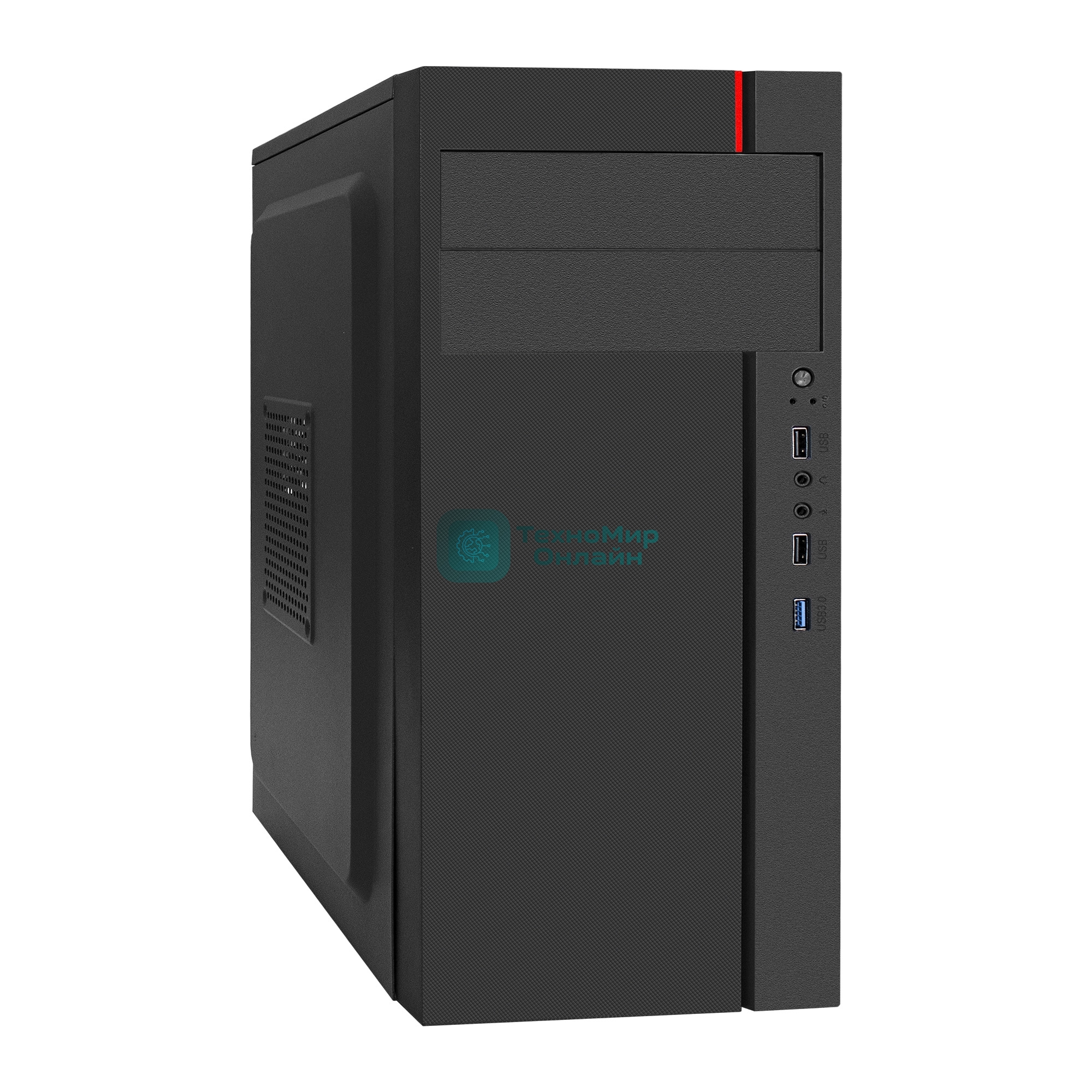 Компьютерный корпус Miditower ExeGate AA-440U-AA450 (ATX, AA450 8 см, 2*USB+1*USB 3.0, аудио, черный)