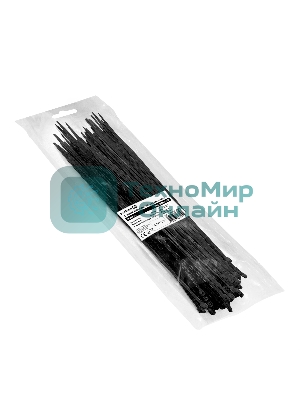 Стяжка (хомут) нейлоновая ExeGate CV66-500x4.8B EX293130RUS (нейлон 6.6, 500x4.8 мм, неоткрывающаяся, halogen free, -40°C - +85°C, черная, 100 шт)