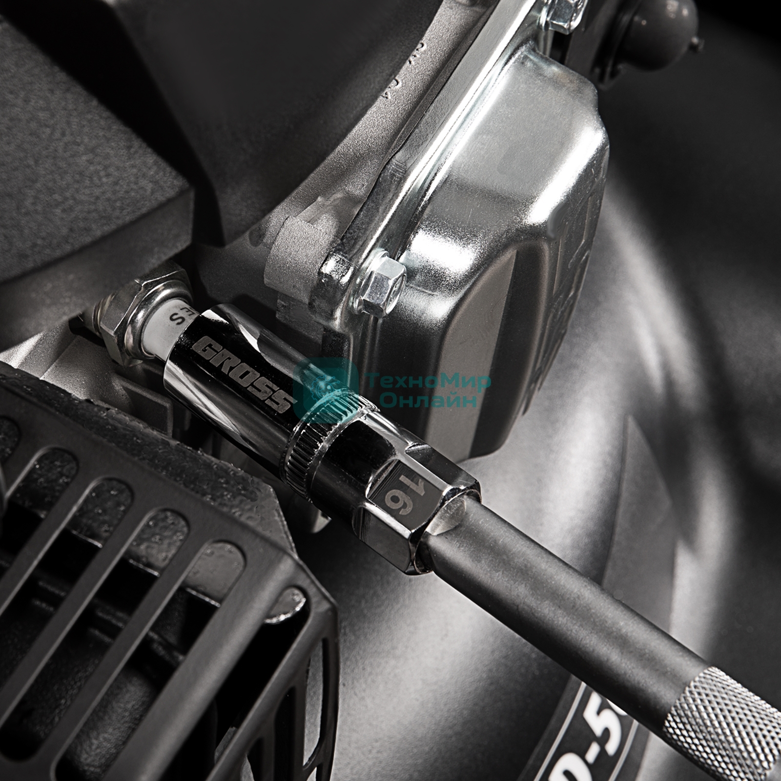 Головка торцевая свечная Gross магнитная, 12-гранная, 16 мм, под квадрат 1/2