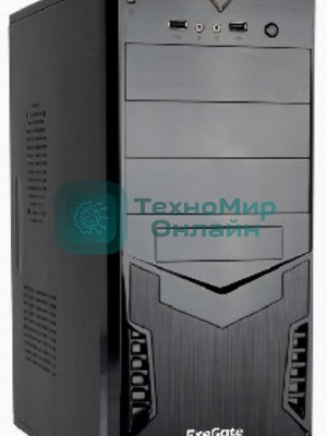 Компьютерный корпус Miditower ExeGate EX261448RUS CP-601 Black, ATX, (CP350W, 80мм), 2хUSB, Audio