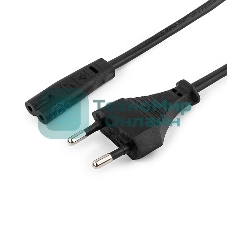 Кабель питания для ноутбуков, аудио/видео техники Gembird 0.5м, 2-pin, черный, пакет