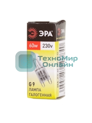 Лампа галогенная ЭРА G9-JCD-60-230V-Cl(100/1000/30000)