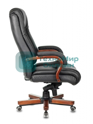 Кресло Бюрократ T-9925WALNUT/BLACK черный, кожа