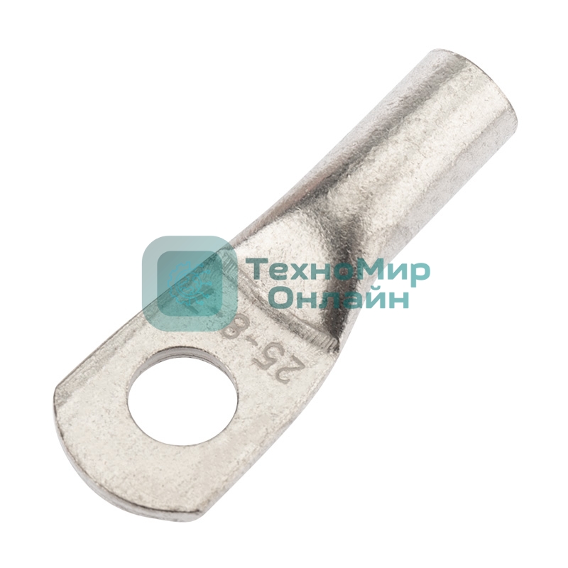 Наконечник медный луженый Rexant ТМЛ 25–8–7 (25мм² - Ø8мм) ГОСТ 7386-80 (в упак. 10 шт.)
