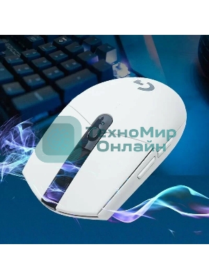 Мышь беспроводная Logitech G304 Lightspeed белый, 12000 dpi, радиоканал, USB, кнопки - 6