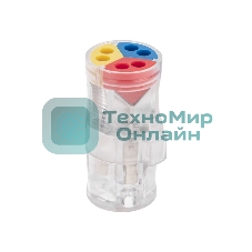 Экспресс-клемма Rexant СМК 2273-2x3R проходная разъемная 3 полюса 3х2-проводная 0,5-2,5 мм² (блистер 5 шт/уп)