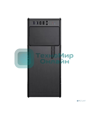 Компьютерный корпус PowerCool без ТМ, S1008BK-2U3C-NP NP (MidiTower, БЕЗ БП, черный, 2*USB3.0+2*USB Type-C +HD Audio)