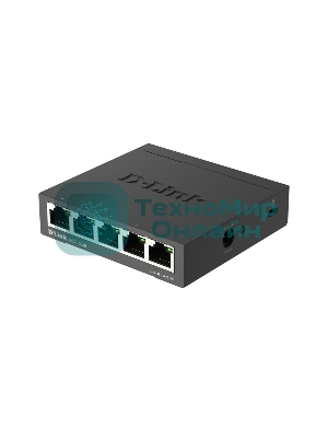 Коммутатор неуправляемый D-Link DGS-1005D/R1A с 5 портами 10/100/1000Base-T