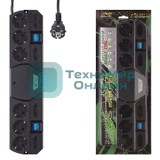 Сетевой фильтр Most TRG 5 м (10 розеток) черный, коробка