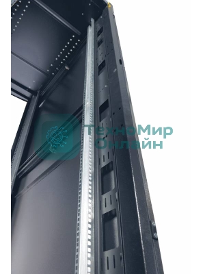 Шкаф серв. ПРОФ нап. 42U (600x1000) дверь перфорированная 2 шт., цвет черный, в сборе (ШТК-СП-42.6.10-44АА-9005) (1 коробка)