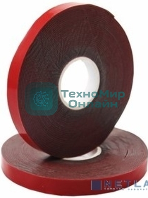 Двухсторонний скотч Rexant, серый, на HBA акриловой основе, 9 мм, ролик 5 м