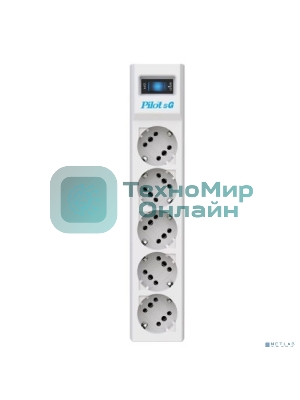 Сетевой фильтр ZIS PILOT Surge protector Pilot SG5 5 outlets (GP), 10A/2.2kVt, automatic circuit-breaker, 3 m