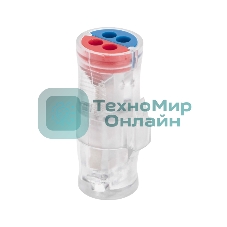 Экспресс-клемма Rexant СМК 2273-2x2R проходная разъемная 2 полюса 2х2-проводная 0,5-2,5 мм² (блистер 5 шт/уп)