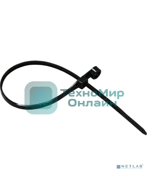 Хомут кабельный Rexant 4.3х200 нейл. под винт черный (уп. 100 шт)