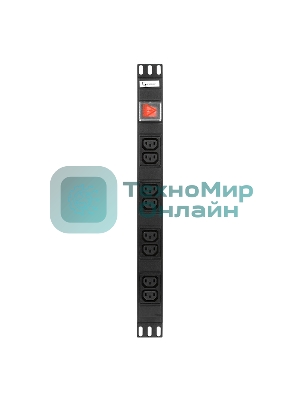 Блок Gembird EHB8-4, 1 вход С14/8 выходов C13, с защитой для 19