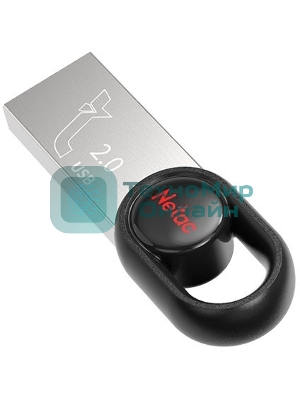 Флешка USB Netac UM2 (NT03UM2N-016G-20BK), 16Gb, USB 2.0, R/W 100/40, серебристый/черный