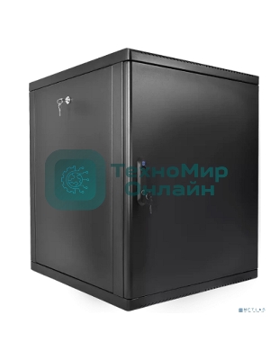 Шкаф телекоммуникационный настенный разборный ЦМО 15U (600 x 650) съемные стенки, дверь металл, черный (ШРН-М-15.650.1-9005)