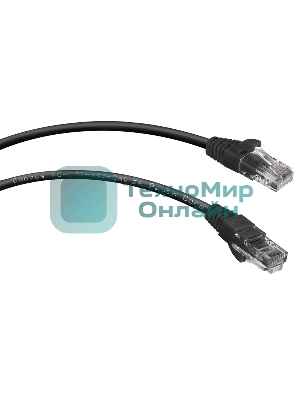 Патч-корд Cabeus PC-UTP-RJ45-Cat.5e-2m-BK UTP, cat. 5e, 2 м, неэкранированный, черный. 7681c