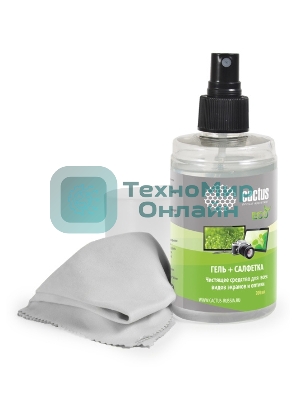 Чистящий набор (салфетки + гель) Cactus CS-S3004E для экранов и оптики 1 шт 18x18 см 200 мл