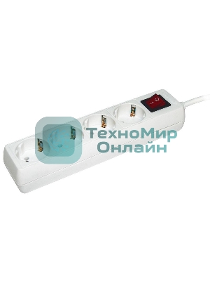 Удлинитель WYP10-16-04-03-ZK-N У04К-выкл. 4 места 2 Р + P Е/3метра 3х1 мм2 16А/250 IEK