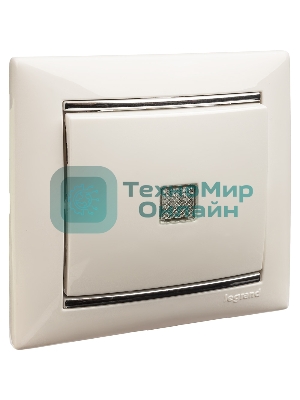 Механизм выключателя 1-кл. СП Valena 10А IP31 с зел. инд. бел. Legrand 774410