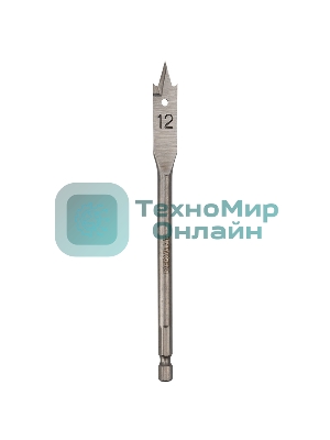 Сверло перовое по дереву 12х152 мм (шестигранный хвостовик) Kranz