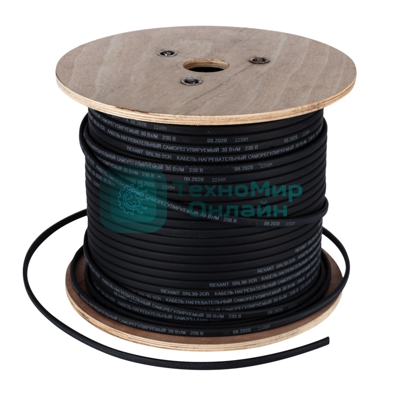 Саморегулируемый греющий кабель Rexant экранированный, 16КНС 2ЛТГ-ЭЛ 65/85, UV (16 Вт/1 м), 200 м