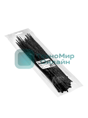 Стяжка (хомут) нейлоновая ExeGate EX293140RUS CV66-500x7.5B (нейлон 6.6, 500x7.5 мм, неоткрывающаяся, halogen free, -40°C - +85°C, черная, 100 шт)