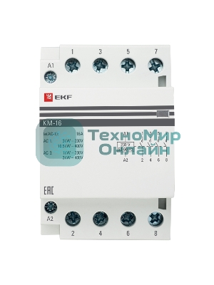 Контактор модульный EKF km-3-16-40 КМ 16А 4NO (3 мод.) PROxima