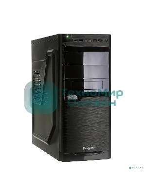Компьютерный корпус Miditower ExeGate XP-330U Black, ATX, (XP500, Black,120мм), 2хUSB+2хUSB 3.0, Audio