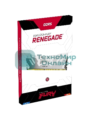 Оперативная память Kingston Fury Renegade, DDR5, 16Gb (1x16Gb), 7600MHz, CL38, DIMM, радиатор, RGB, белый