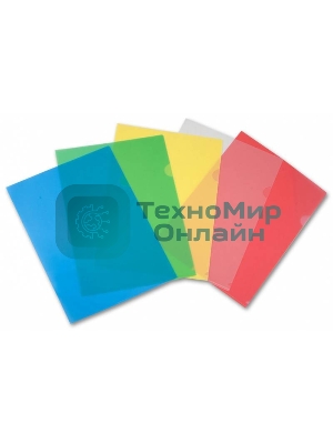 Папка-уголок Бюрократ Economy -E100A тисненый A4 пластик 0.10мм ассорти