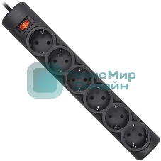 Сетевой фильтр Defender DFS 153 3 м, черный, 6 розеток