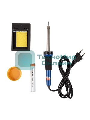Набор для пайки Rexant №11 (паяльник 30 Вт, подставка, губка для удаления припоя, канифоль, припой)