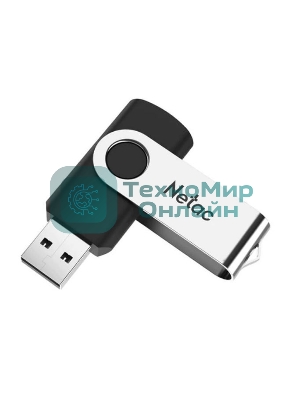 Флешка USB Netac U505 (NT03U505N-016G-20BK), 16Gb, USB 2.0, R/W 70/30, черный/серебристый