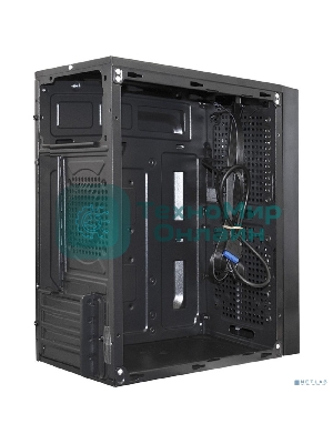 Компьютерный корпус Minitower ExeGate mEVO-9302-RGb (mATX, без БП, 2хUSB+1хUSB 3.0, HD аудио, черный с RGb подсветкой)