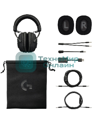 Наушники с микрофоном Logitech G Pro X черный 2м мониторные оголовье (981-000819)