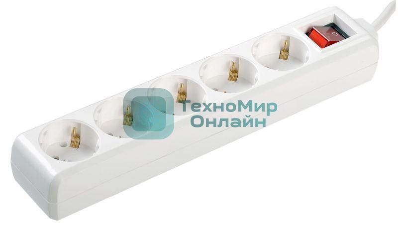 Удлинитель WYP10-16-05-05-ZK-N У05К-выкл. 5 мест 2 Р + P Е/5 метров 3х1 мм2 16А/250 IEK