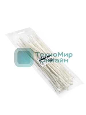 Стяжка (хомут) нейлоновая ExeGate EX293139RUS CV66-500x7.5W (нейлон 6.6, 500x7.5 мм, неоткрывающаяся, halogen free, -40°C - +85°C, белая, 100 шт)