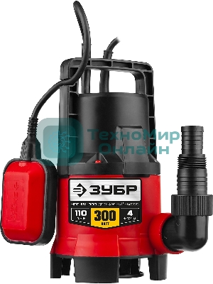 Дренажный насос ЗУБР для грязной воды, 300 Вт НПГ-М1-300