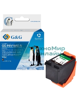 Картридж струйный G&G GG-F6V19AE-N 123XL черный (18мл) для HP DJ 1210/1212/1212/2130/2131/2132/2133/2134/2630/3639 AIO;Envy 4510/4512/4516/4517/4520/4521/4522/4523/4524/4524/4525/4526/4527/4528/5010/5012/5014/5020/5030/5032/5034/5052/5055 AIO;Office 3830/3831/3832/3833/3834/3532/4650/4652/4654/4655/4656/4657/52