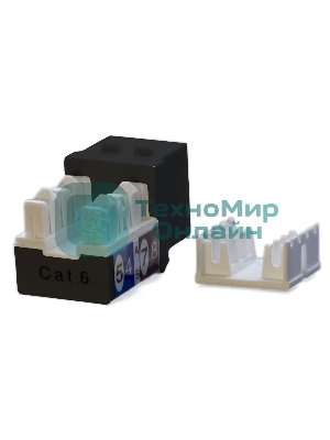Модуль универсальный Hyperline KJ9, keystone, 1хRJ45, 90°, кат. 6, неэкр., 1 шт, черный