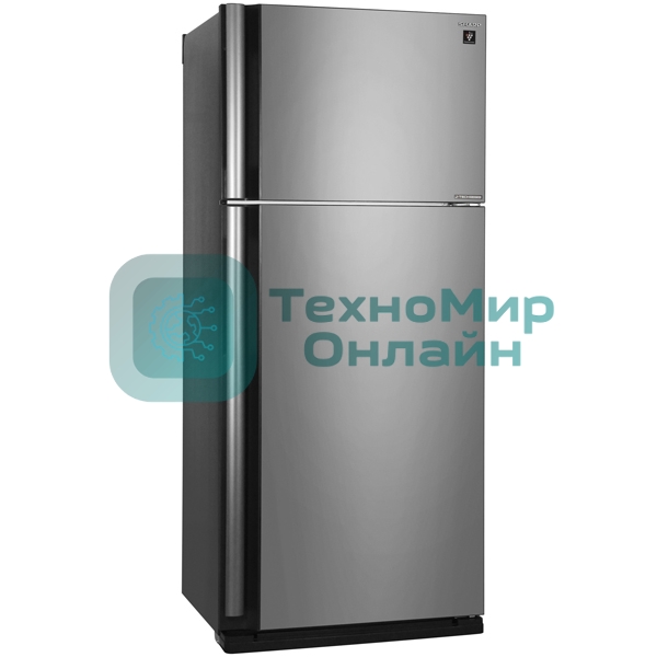 Холодильник Sharp SJ-XE59PMSL серебристый двухкамерный 430/148л морозилка сверху, No Frost
