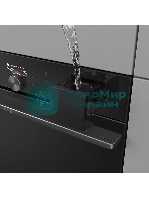 Встраиваемая электрическая духовка Gorenje BFS6148B, объем 77 л, макс. температура 230 градусов, сенсорное/поворотное управление, Wi-Fi, пар (FullSteam), сувид, AirFry, автоматические программы, телескопические направляющие на одном уровне, термощуп, динамическая система охлаждения, многоуровневое приготовление, PerfectGrill, энергоэффективность А+, черный